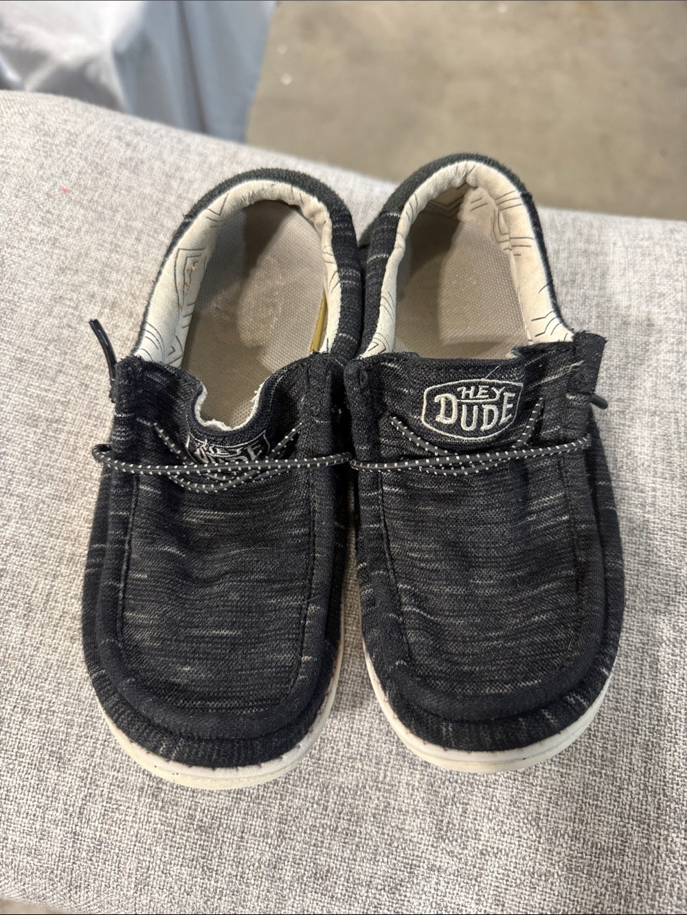 Hey Dude Kids Black Slip-On Canvas Sneakers